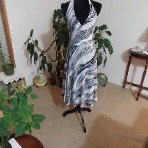 Black and White Halter Dress